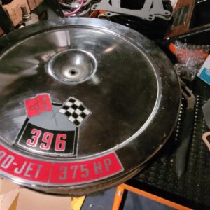 1969 survivor air cleaner l78 w original decals.  Silkscreen and original paint base