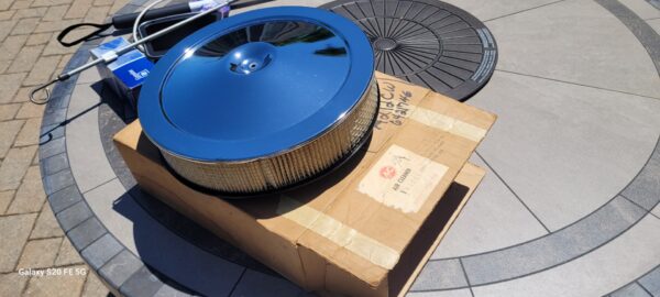 Nos air cleaner  old gm box w white lettering, mesh....67 up big blocks and z28s etc