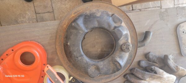 Z28 1969 air cleaner base w oem gm hose and 4 dimple flame arrestor