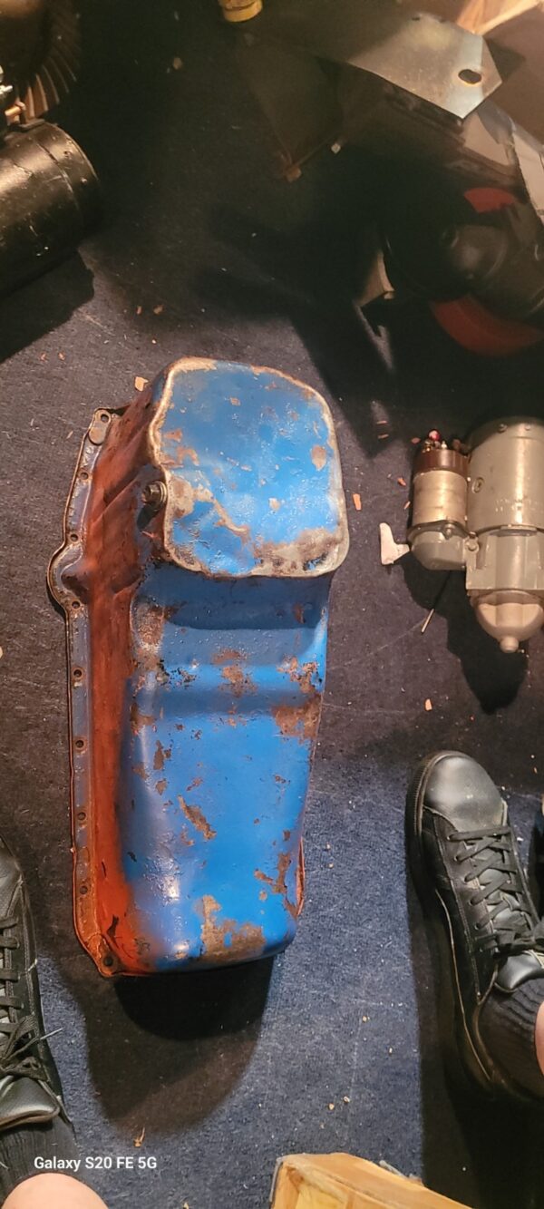 1969 z28 302 camaro oil pan.  Needs some straightening on bottom easy to get to shown in pic
