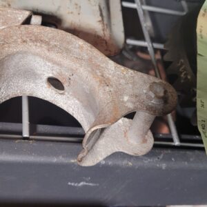 1969 only camaro endura bumper bracket. Scarce part has pitting.  Ve3 part number evident