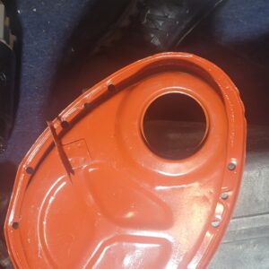 1968 may dated 8 inch z28 timing cover. Correct gm used.    5 68 stamped date. 302 camaro. 