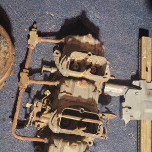 3x2 67 corvette carb cores. 734 724 734 holley. 400 435hp....one has chip as shown. 