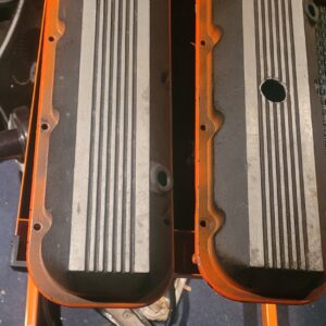 Big block chevy lh and rh valve covers. Finned aluminum.