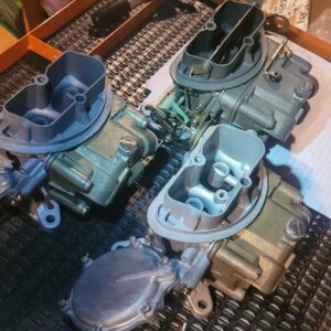 Set of 3 original, full restored holley tri power carburetors  3x2  1969