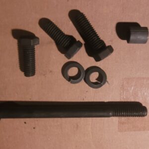 1969 1970 smog z28 l78 ls6 454.  2 bolts to block one upper bolt and pump long bolt w spacer  all black phosphated. 
