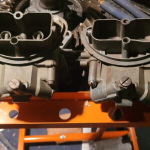 Pair of 3659 end 67 holley carburetor. 6A3. Nov 66 dared w original ink stamp part number one air horn has a cosmetic crack. 