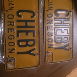 License plates from 60s CHEBY....pair in nice shape . 