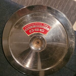 Air cleaner lid off a 327 300 hp corvette nova etc. Clear driver shape w silkscreen. 