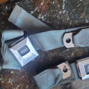 Blue 67 belts as shown deluxe.  Pretty nice chrome.