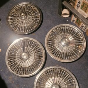 1967 camaro chevelle impala dealer gm hubcaps set of 4 driver these are rare and use the 67 derby center caps from the ss ralley wheels.