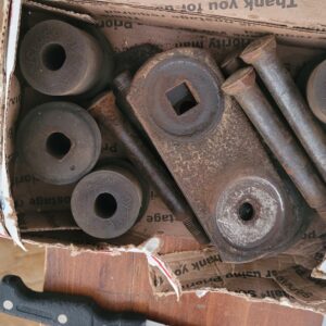 A set of original 69 z28 spring shackle parts.  Include 4 bushings with part numbers.
