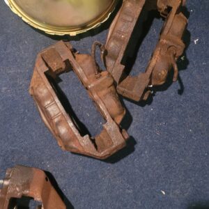 1967 J56 4 piston camaro brake calipers w special pistons . Real deal matched set since new impossible to find .