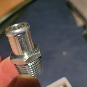 Nos aluminum intake fitting ...for heater hose to heater core. 