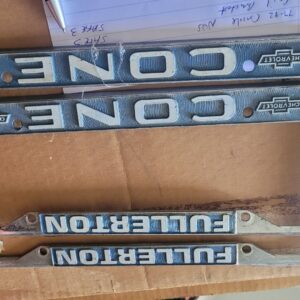 Cone chevrolet fullerton dealer license plate frames.  ca high performance dealer...pair 