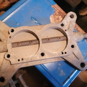 Tri power baseplate 3x2 corvette 427. Holley carburetor