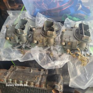 Set of 3 fully restored and rebuilt holley carburetors for 3x2 tri power..