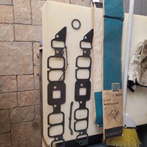 A set of intake gaskets for a big block chevy 396 427 454 w gm part numbers.  Great detail item...l78 427 ls6 l89 l71 etc 