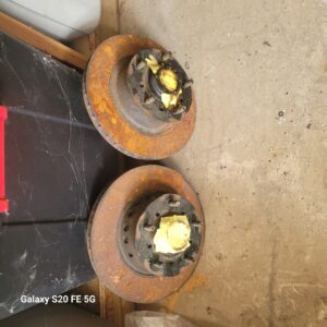 A pair of 1969 2 piece brake rotors. Off a l78 camaro ...396 375 hp