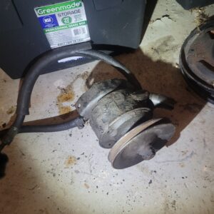 Power steering set for remote reservoir...66 to 68 chevelle big block etc.  Check your application.. 40 setups in stock .