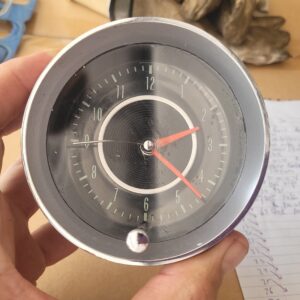1964 clock.  Bought at carlisle many many years ago.  Looks like a brand new resto. Not sure if quartz or std movement. Nice piece. 